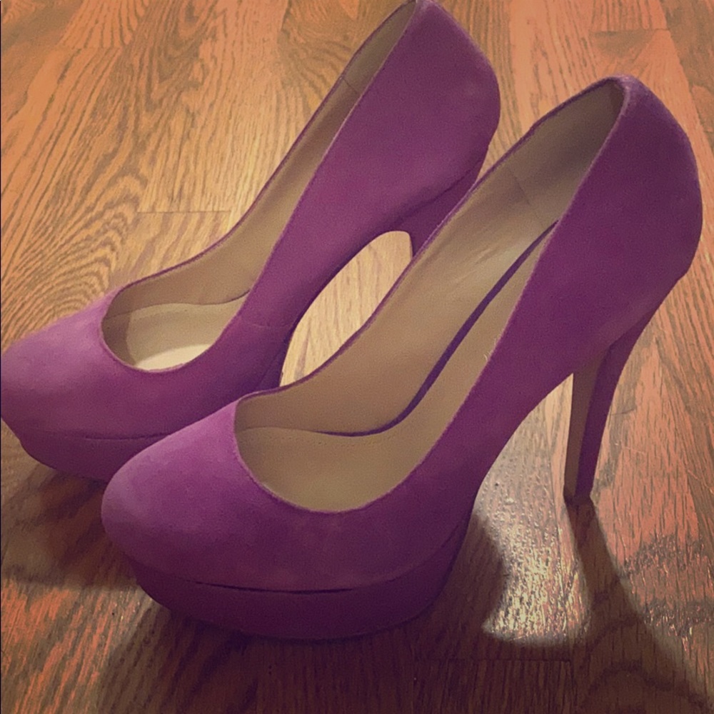 Purple Suede Pumps